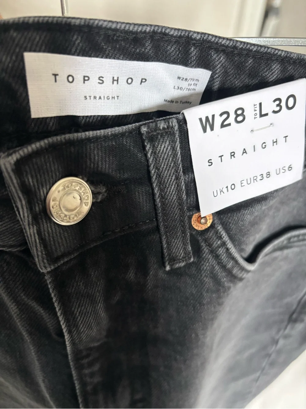 Topshop Black Straight-Leg Jeans - Picture 8 of 8